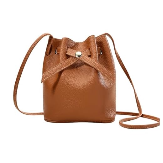 TENDYCOCO 1 Pc Monederos De De Bolso De Hombro Estilo Bombonera Bolsos De Cubo Para Mujer Handbags for Women Bolso De Hombro De Poliuretano Bandolera Bolsa De Gran Capacidad Perder Antiguo