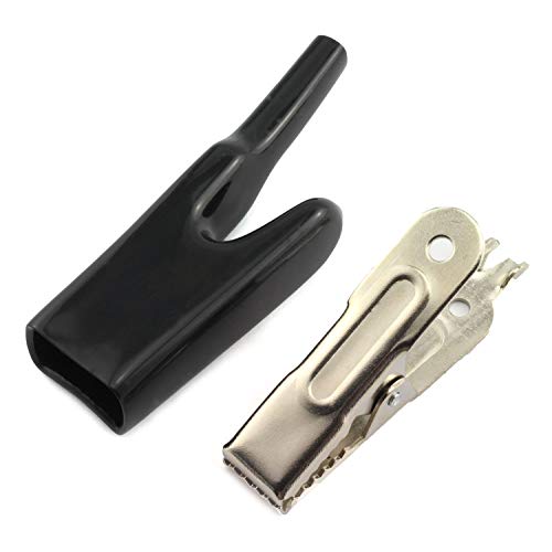 Ruiling 1Pair 50A High-Temperature Endurable Battery Charger Alligator Clips Crocodile Clamps (Black+Red) #TOP2