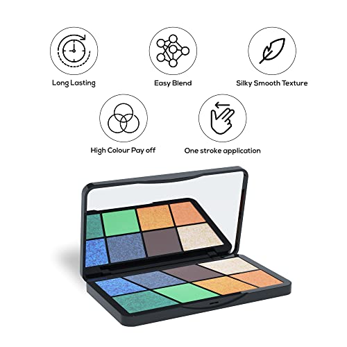 Image of RENEE Eyeshadow Palette, Long Lasting, High Pigmented Multicolor Eye Makeup with Mattes & Shimmers, Party Hour 16gm