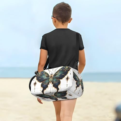 Duffle Bag for Boys or Girls with Shoes Compartment, Luminous Butterfly Sports Travel Bag Overnight4