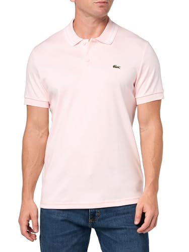 Lacoste Men's Regular Fit Pima Cotton Polo Shirt, Flamingo, Medium