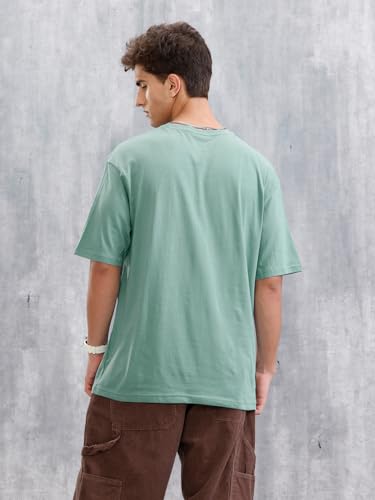 Image of WROGN Men's Cotton T-Shirt | Retro Typography Print | Oversized Fit
