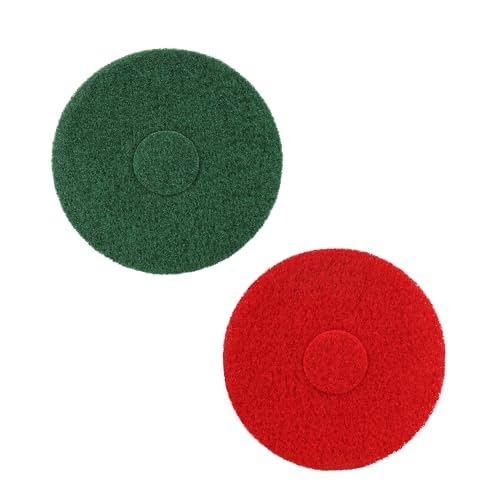 Rifatrio Cleaning Orbiter Pad 437.049 437.056 Fits for Oreck 550MC Orbiter Floor Machine-Medium Grit (150),12inch Diameter Floor Scrubber Pads (Green & Red)