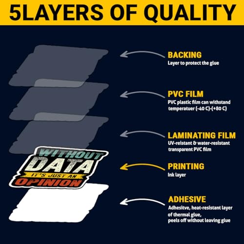 Calcomanías divertidas de datos contra opiniones sin base, pegatinas para laptop, 3 piezas 5