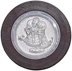 Siri Creations 999 Pure Silver Radha Krishna Paper Weight
