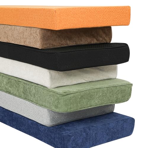 AERTMS Custom Bench Cushion,Custom Size Seat Cushions,Chenille Fabric Thick Soft Garden Bench Cushion, Personalized Window Seat Cushions Indoor,Garden Patio Bench Cushions,Long Chair Pad