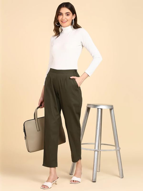 Image of Moirai Cotton Regular Fit Woman Trousers Pants Kurti Pant Daily Casual Formal Office Use