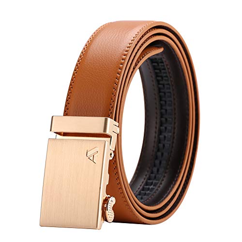 ailishabroy Fashion Mens Belts Leather Ratchet With Automatic Buckle and With a Gift Box
