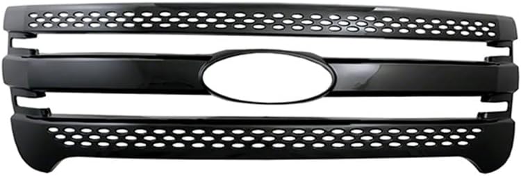 Fuel Rider Grille Inserts Overlay Trim for Front Grille Compatible with 2011-2015 Ford Explorer - Gloss Black ABS Snap On 3 Bar, OE Look- Car Truck Accessories