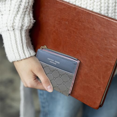 Women's Wallets, PU Leather Credit Card Holder Portable Slim Wallet for Women, Large Capacity Credit Card Wallet with Pendant for ID Cards, Credit Cards, Cashes, Coin (gray)4