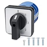 Baomain Rotary Cam Changeover Switch with Exterior Box 40A 12-Terminals 2-Pole LW28-40/0-3.3D AC 660V, 4 Positions (0-1-2-3) Latching Switch, IP65 Waterproof for Industrial Motor & Machine Control