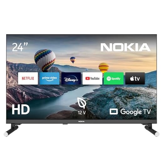 NOKIA 24 Pulgadas (60 cm) Google TV 24” HD 12V (WLAN, Triple Tuner DVB-C/S2/T2, Google Assistant, YouTube, Netflix, DAZN, Prime Video, Disney+) – HN24GE320C - 2023