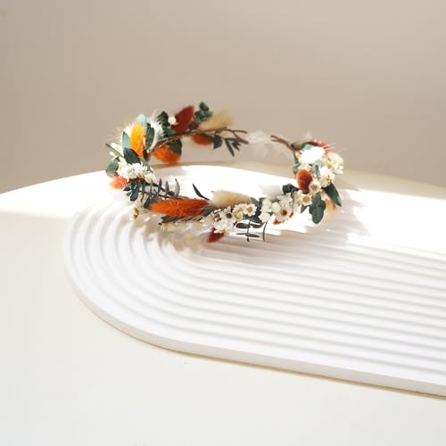 Corona de flores secas para boda conjunto nupcial miniatura 5