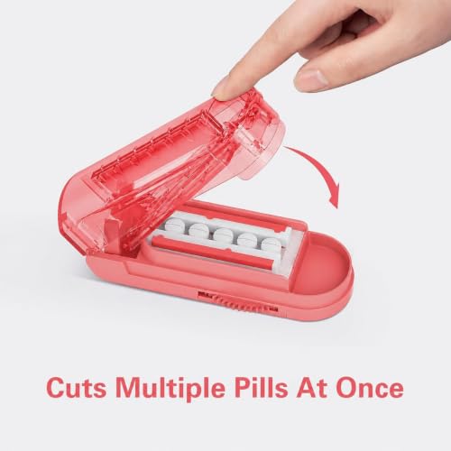 Image of DEPAD Pill Cutter Splitter for Small and Tiny Pills, Pill Splitter for Cutting Multiple Pills with Adjustable Bars & Hidden Blade, Safely Cuts Small or Large Tablets for Seniors & Pets