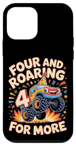 Four and Roaring for More Funny 4th Birthday�g���b�N �X�}�z�P�[�X iPhone 12 mini �p