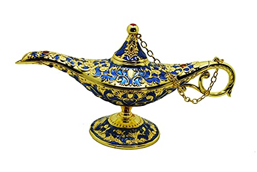 Aladdin's magiska lampa, zinklegering 21 x 11 x 7 cm LWH heminredning Aladdins ljus (blå)