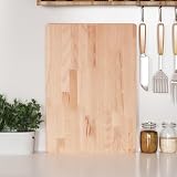 Teenpull Tabla de cortar de madera maciza de haya, 50 x 35 x 4 cm, tabla de cocina con asa, versátil como tabla de servir y tabla de queso para preparación, corte