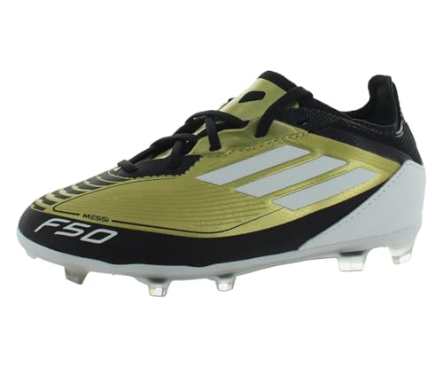 adidas F50 Pro FG Messi GS Boys Shoes Size 10.5, Color: Gold Metallic/Cloud White/Core Black