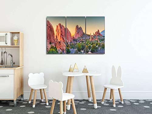 Garden Of The Gods Colorado Springs Colorado Rocky Mountain Sunset Wall Art Painting Pictures Print On Canvas Stretched & Framed Artworks Modern Hanging Posters Home Decor 3Panel #TOP2