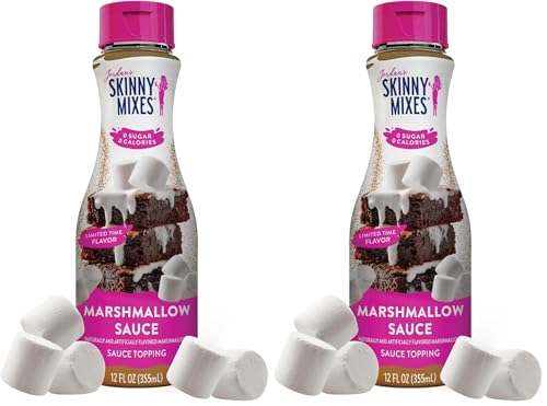 Image of Jordan's Skinny Mixes Sugar Free Marshmallow Sauce Topping, For Drizzling Over Coffee, Lattes, Ice Cream, Yogurt, Oatmeal, Hot Chocolate, Desserts, Zero Calories, Dairy & Gluten Free, Kosher, 12 Fl Oz