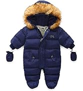 Verve Jelly Infant Baby Girls Goys Winter Snowsuit Zipper Down Hoodied Romper Footie Jumpsuit Coa...