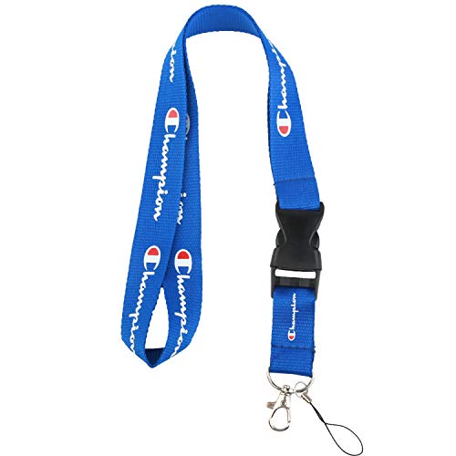 Champion Lanyard Keychain HolderÂ for Phones ID Badge holer Bags Neck Lanyard (Blue)