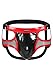 Herren Leder Jock Brief Ouvert Netz transparent mit Lack Optik Kunstleder, Unterwäsche für Männer, Men Underwear bequemer String (DE/NL/SE/PL, Alphanumerisch, M, Regular, Regular, Rot-Schwarz)