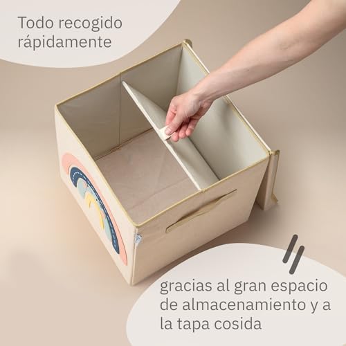 Miniatura 5 de Lifeney Caja De Almacenaje Tapa Y Arco Iris I Caja De Juguete Con Motivo Adecuada Para Estantes Cúbicos I Caja Organizadora Para La Habitación De Los Niños I Cesta De Almacenaje Para Niños