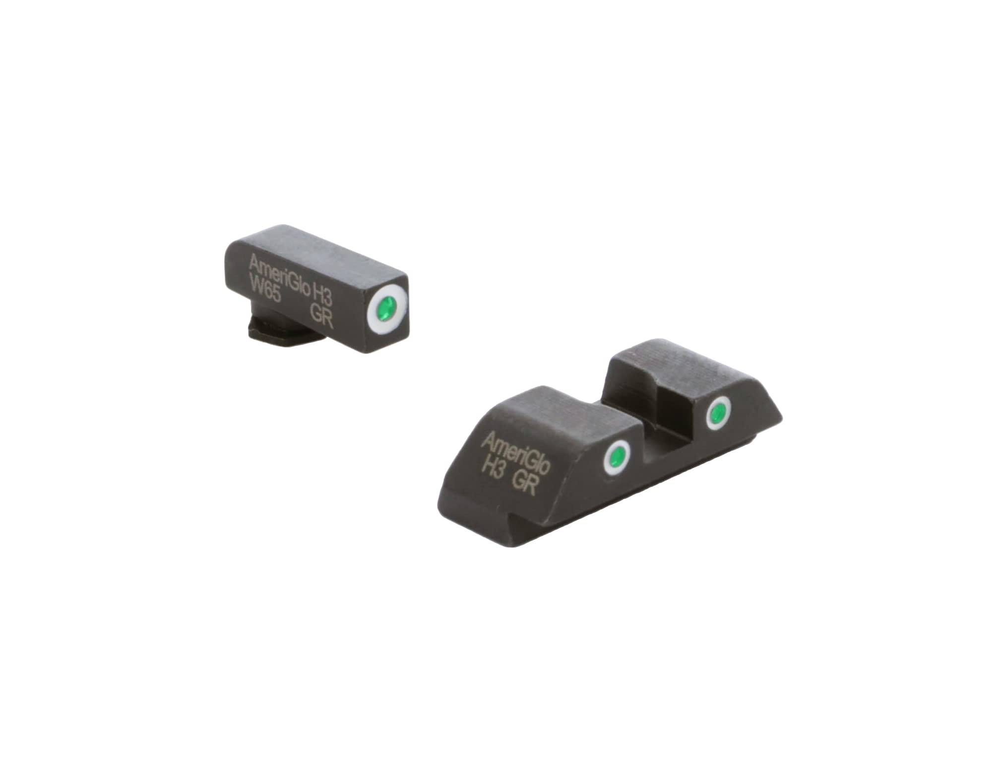 AMERIGLO Classic Series Easily Visible Tritium 3 Dot Night Sight Set - Compatible with Glock Gen 5 9mm/.40, Fits MOS Slide