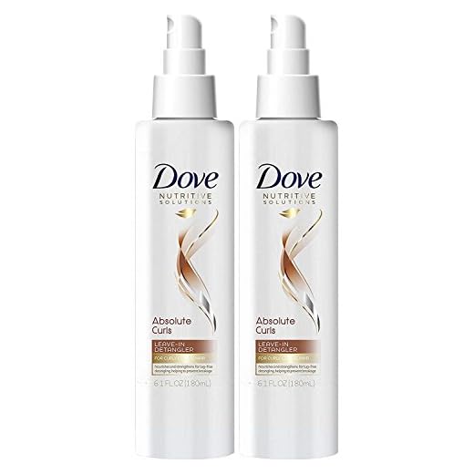 Dove Nutritive Solutions Absolute Curls Leave-in Detangler, 6.1 Ounce (Pack of 2)