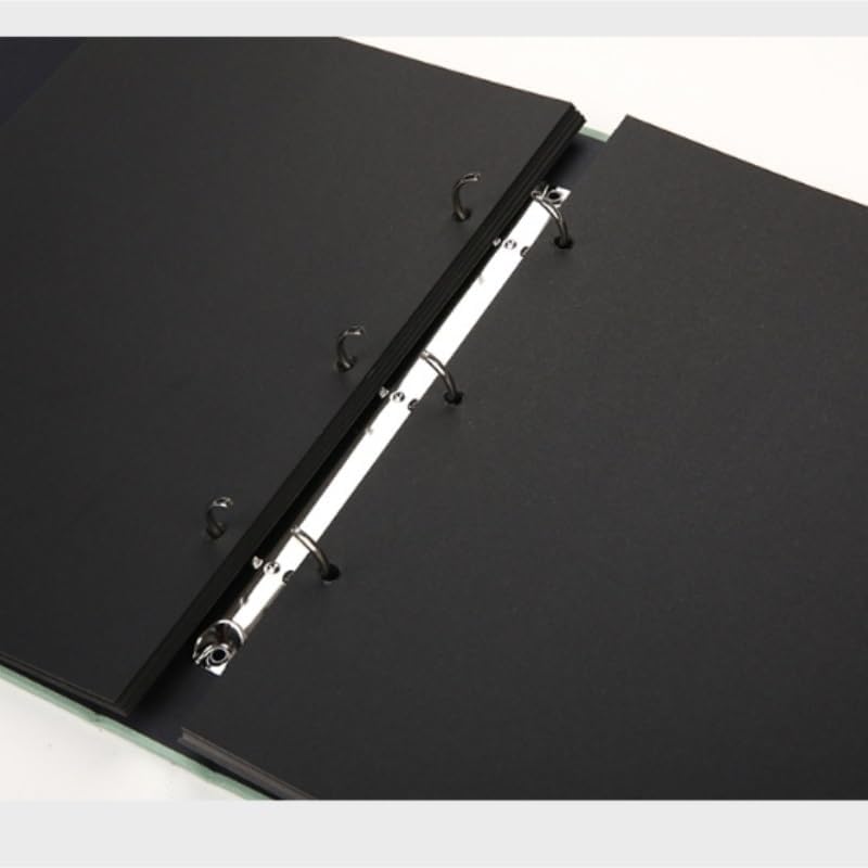 Travel Growth Commemorative Book ﻿ DIY Photo Albums Metal Retro Corner Guards Black Card Binder Photo Album Gift Box Set Applicable to photos, receipts, star cards, etc(Gray)