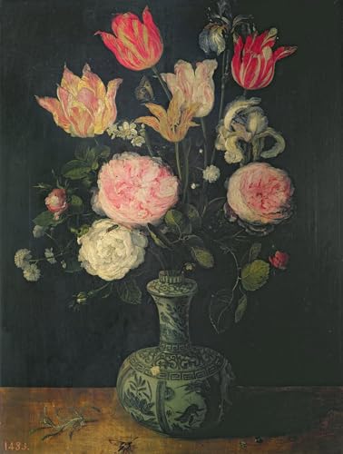 Toile Jan Brueghel nature morte fleurs affiche poster deco bureau cadre 60x90cm
