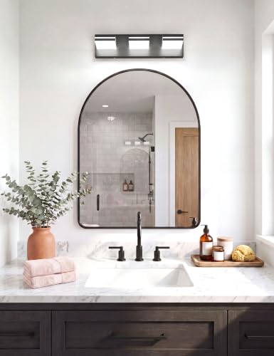 Image of VOLISUN 16.15in Bathroom Vanity Light Fixtures 3 Light, 5CCT Dimmable, Matte Black LED Bathroom Lighting Fixtures Over Mirror, 360Rotatable Head, LED Vanity Lights for Bathroom