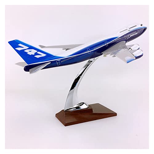 Modelo de avión B747 de resina fundida a presión de 32 cm con soporte de exhibición para hobby 7