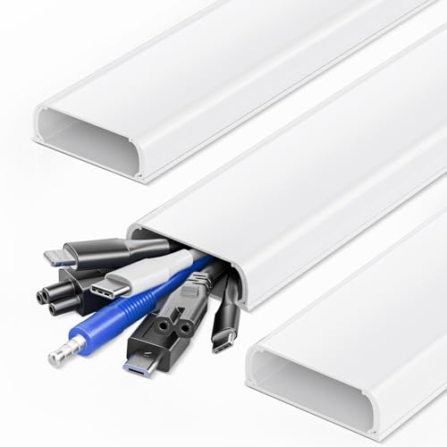 47in XX-Large Cord Hider Wall Mounted TV, Pre-drilled Cord Cover, Wire Hiders for TV on Wall, Paintable Cable Cover, 3 X L15.7in W2.36 H0.75
