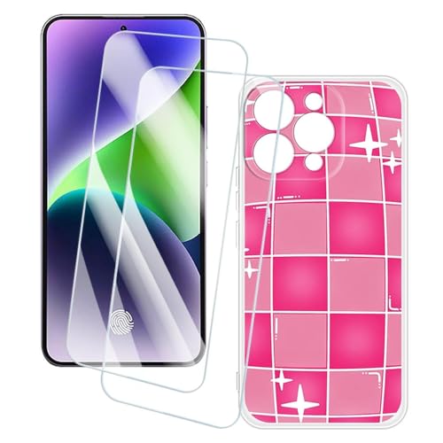 OAGELIM 2�Z�b�g �X�N���[���v���e�N�^�[ + �P�[�X Oukitel P1 (6.7 �C���`) �Ƃ̌݊������� �A�[�e�B�X�e�B�b�N�J�X�^���v�����g�J�o�[�Ƌ����K���X�t�B���� �X�N���b�`�h�~ (�s���N�̐��E)