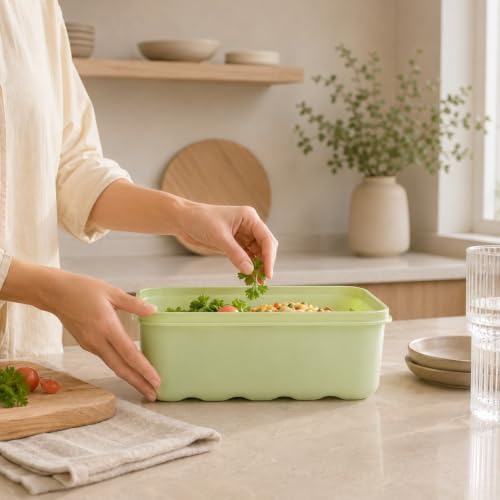 Image of LocknLock Fresh Block 1.3L Food Storage Containers (Pack of 1) | Airtight Fridge Storage Box with Air Vent System | BPA-Free Vegetable, Fruit & Grocery Storage Container
