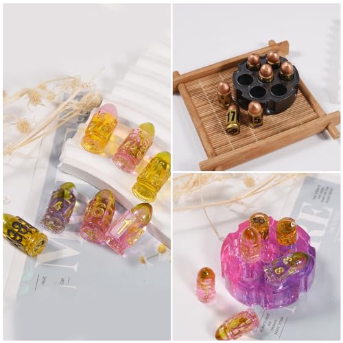 Conjunto de 7 moldes de resina de silicone para dados e caixa de dados, moldes de silicone para dado