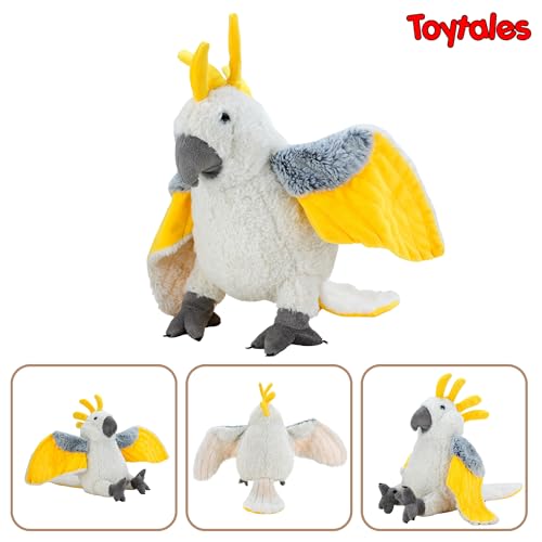 Image of TOYTALES Cockatoo Plush Bird Stuffed Animal Toy | Soft Parrot Plush for Kids & Baby | Cute Animal Soft Toy Gift for Bird Lovers, Children & Nursery Decor | 25CM