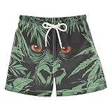 Selerdon Quick Dry Swim Trunks Gorilla Face for Boy Kids Summer Fashion Beach Shorts with Adjustable Waist and Side Pocket for Daily Wear Outdoor Play XS Multicoloured