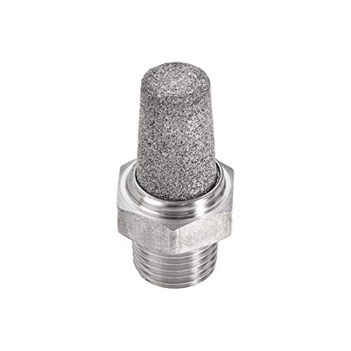 Uxcell A19111100UX1647 Exhaust Muffler Pt 1/4 Male Thread Sintered Stainless Steel Breather Pneumatic Air Muffler thumb #3