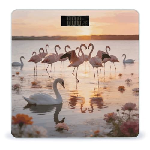 Báscula digital de baño Flamingos alta precisión 400 lb miniatura 1