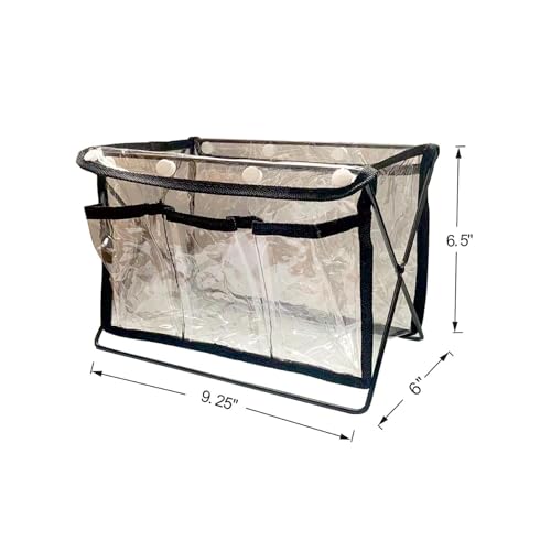 Image of Craft Caddy, Free Standing Yarn and Craft Organizer with 3 Clear Front Pockets, 9.25 inch L x 6 inch W x 6.5 inch H
