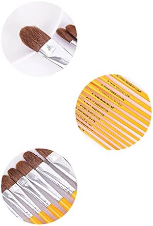 CENPEK 6Pcs Weasel Hair Long Handle Filbert Paint Brush Set for Acrylic, Oil, Gouche and Watercolor Painting