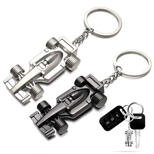 2 Piezas Llavero Coche Formula 1 Metálico, Llavero F1, Llavero