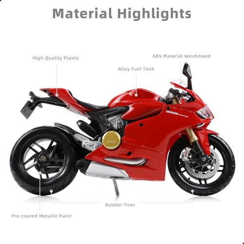 Image of 1:12 Motorcycle Model for Ducati 1199 Panigale Alloy Diecast Motorcycle Model Toy Mini Moto Gift(Red)