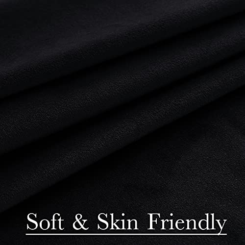 Image of Black Blackout Velvet Curtains 96 inches Long Back Tab Thermal Insulated Theater Curtains Heavy Privacy Drapes for Living Room Sliding Door Office, W100 x L96, 1 Panel