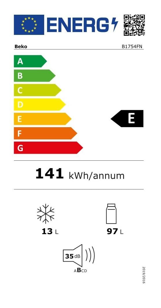 Beko B1754FN Frigorifero Integrato con congelatore a 4 Stelle/Porta Fissa/nicchia: 88 cm