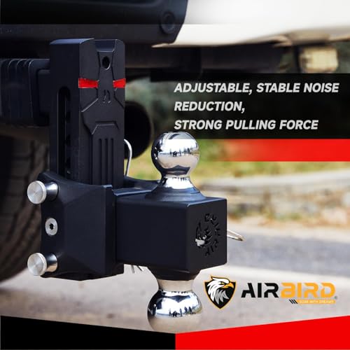 Airbird Adjustable Trailer Hitch Ball Mount with 2-Inch Receiverr, 5-Inch Drop, 2 and 2-5/16-Inch Balls, 18,000 LBS, Truck Hook Dual Balls Mount for Towing RVs and Motorcycles