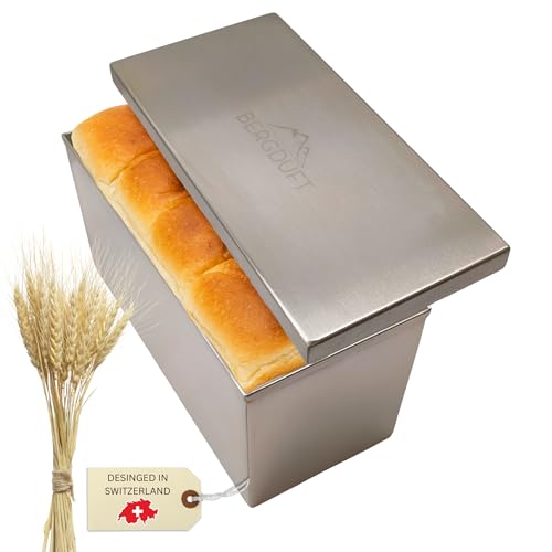 Bergduft Toastbrotform aus Edelstahl mit Deckel Kastenform für Brot & Sandwich ohne Beschichtung spülmaschinenfest Brotbackform